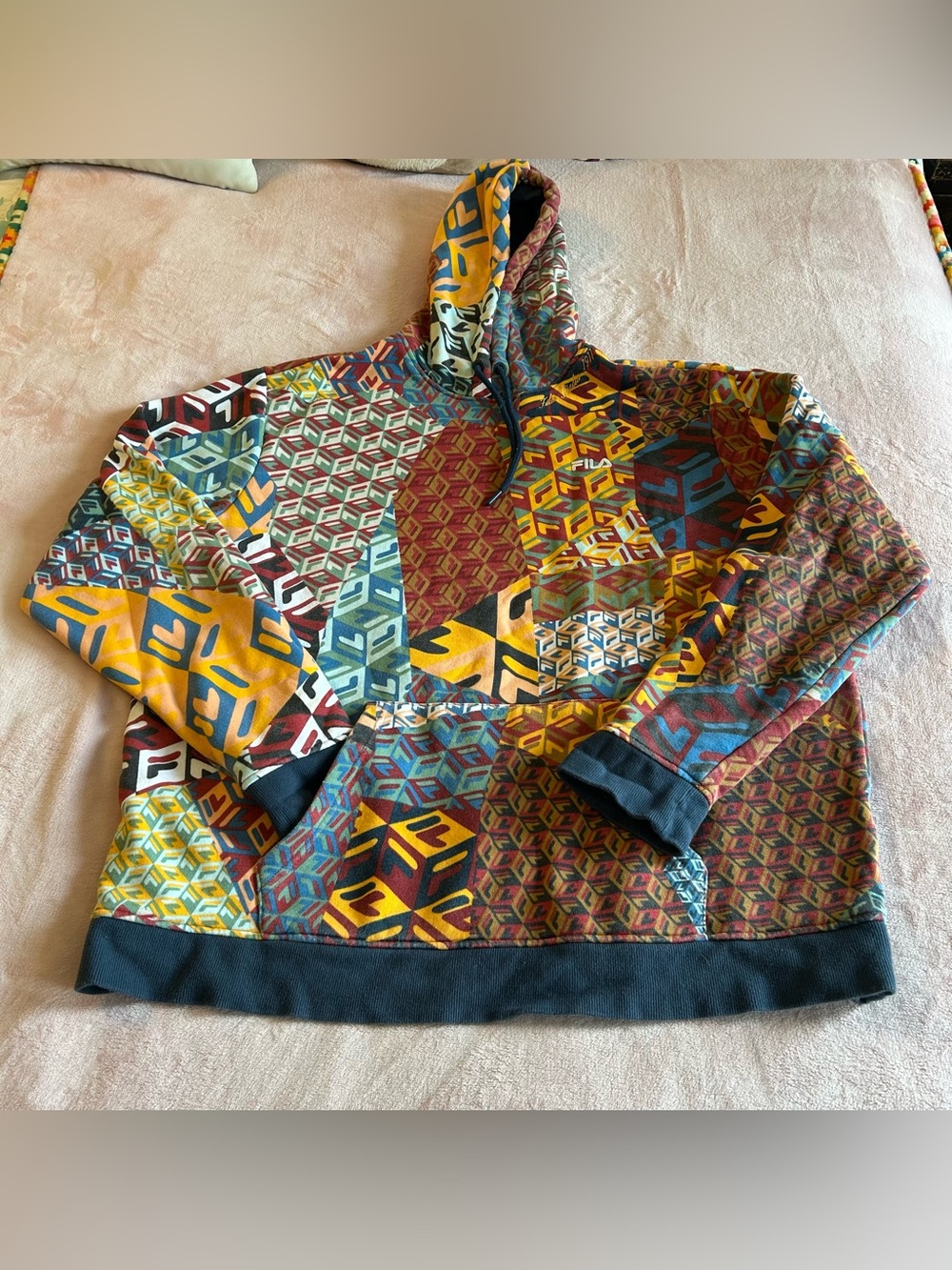 FILA Atrani Collection Laylani colorblock geometric pullover hoodie XXL